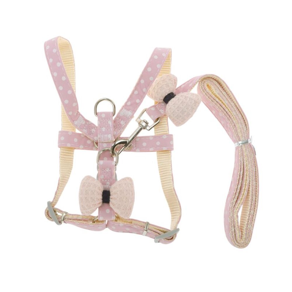 Durable Bow Pet Leash Kit Medium Pink